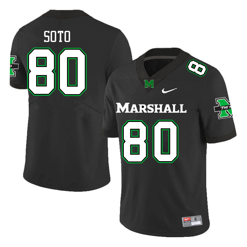 Men #80 Luke Soto Marshall Thundering Herd College Football Jerseys Stitched-Black